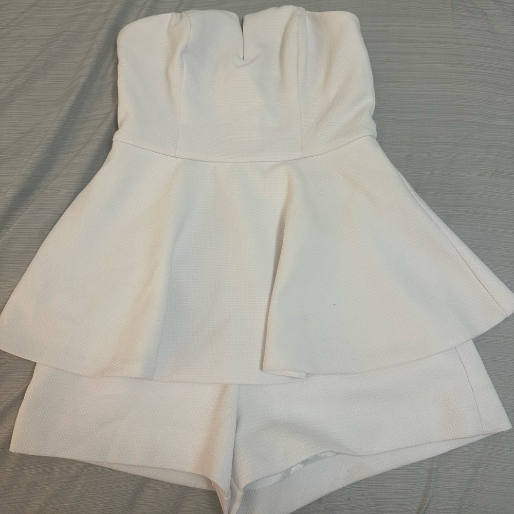 Lulus Where You Are White Strapless Romper